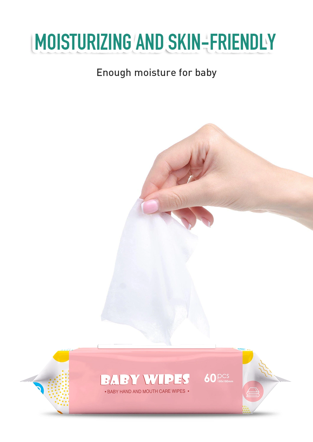 100% Plant Fiber RO Pure Water Baby Wet Wipes for Cleansing