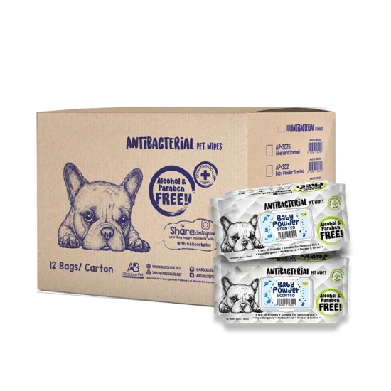 Biokleen OEM Custom 80 Count Antibacterial Different Scent Pet Wipes Orange Dog Cleaning Hypoallergenic Wet Towel Biodegradable Pet Tear Wipes