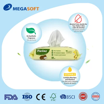 High Quality Alcohol Free Cleaning Wet Wipes Unscented for Baby and Adults